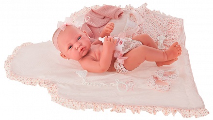 Кукла-младенец Африка в розовом, 42 см. 